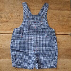 PETIT BABE plaid overall sz 3/6 mos. baby boy